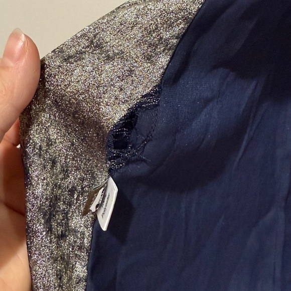 Peter Cohen Rocker Silver Velvety Foil Blazer Topper XL Layering Career Holiday - Picture 14 of 15